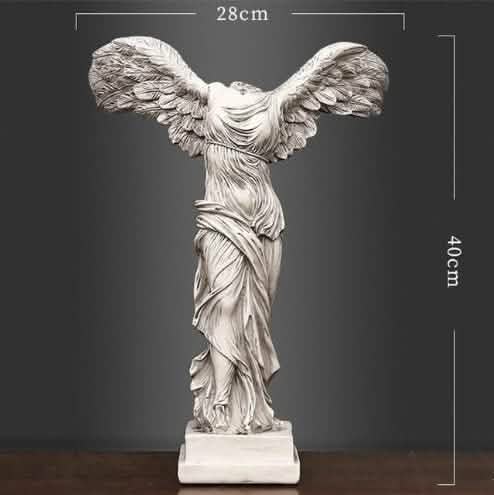Winged Victory of Samothrace Statue – Classical Greek Goddess Nike Sculpture Replica for Home Décor & Art Collectors - L - White - 