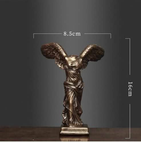 Winged Victory of Samothrace Statue – Classical Greek Goddess Nike Sculpture Replica for Home Décor & Art Collectors - S - Gold - 