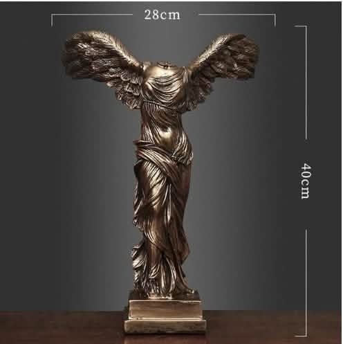 Winged Victory of Samothrace Statue – Classical Greek Goddess Nike Sculpture Replica for Home Décor & Art Collectors - L - Gold - 