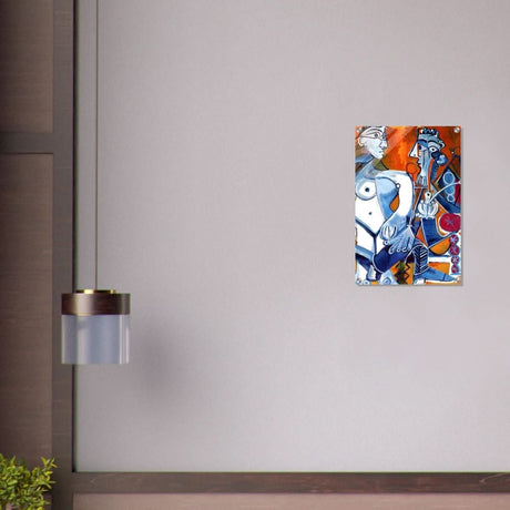Woman and Man Sitting with Pipe by Pablo Picasso wall art print - Acrylic Print - 40x60 cm / 16x24″ - 
