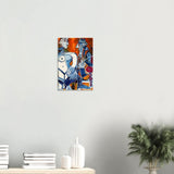 Woman and Man Sitting with Pipe by Pablo Picasso wall art print - Wood Prints - 30x45 cm / 12x18″ - 20 mm