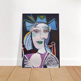 Woman In a Blue Hat by Pablo Picasso - Brushed Aluminum Print - 70x100 cm / 28x40″ - 