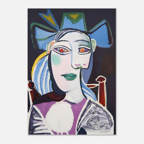 Woman In a Blue Hat by Pablo Picasso - Aluminum Print - 70x100 cm / 28x40″ - 