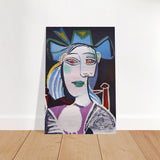 Woman In a Blue Hat by Pablo Picasso - Brushed Aluminum Print - 30x45 cm / 12x18″ - 