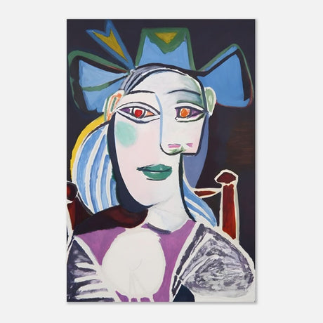 Woman In a Blue Hat by Pablo Picasso - Aluminum Print - 30x45 cm / 12x18″ - 