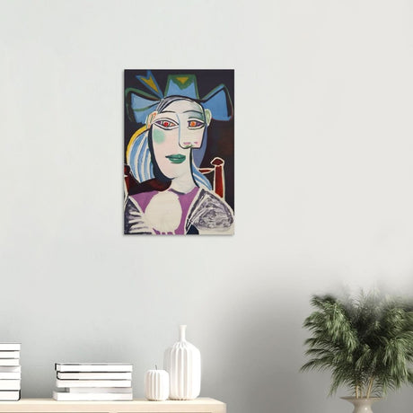 Woman In a Blue Hat by Pablo Picasso - Wood Prints - 40x60 cm / 16x24″ - 10 mm
