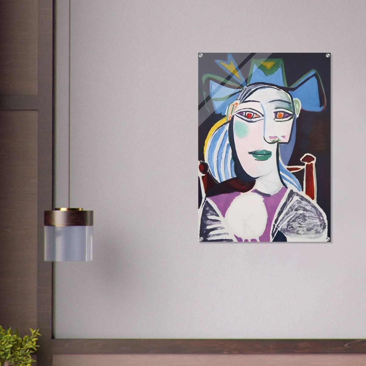 Woman In a Blue Hat by Pablo Picasso - Acrylic Print - 70x100 cm / 28x40″ - 