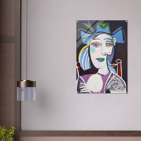 Woman In a Blue Hat by Pablo Picasso - Acrylic Print - 70x100 cm / 28x40″ - 