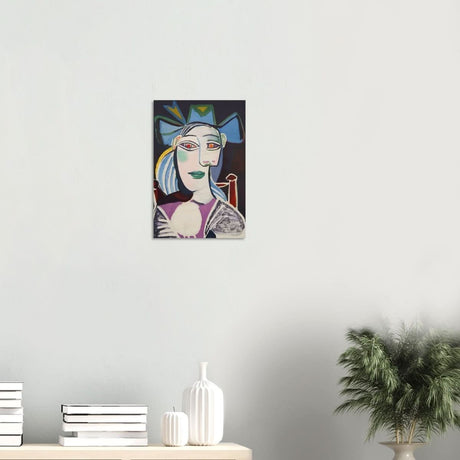 Woman In a Blue Hat by Pablo Picasso - Wood Prints - 30x45 cm / 12x18″ - 20 mm
