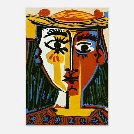 Woman in a Hat by Pablo Picasso 1962 - Aluminum Print - 70x100 cm / 28x40″ - 