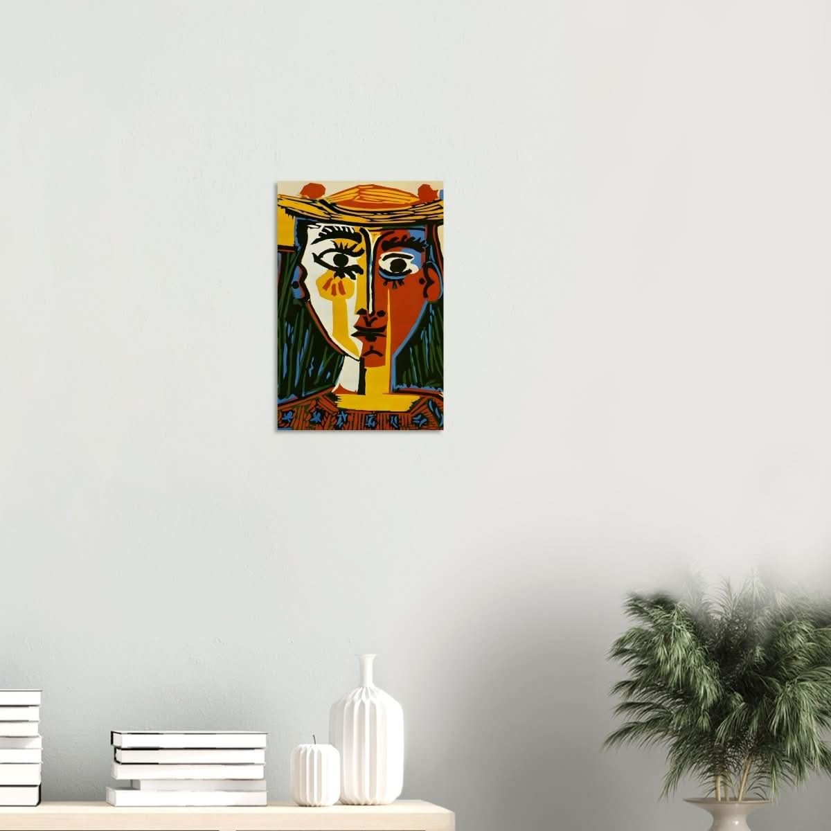 Woman in a Hat by Pablo Picasso 1962 - Wood Prints - 30x45 cm / 12x18″ - 10 mm