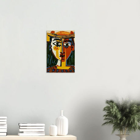 Woman in a Hat by Pablo Picasso 1962 - Wood Prints - 30x45 cm / 12x18″ - 10 mm