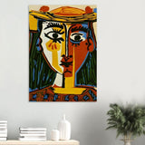 Woman in a Hat by Pablo Picasso 1962 - Wood Prints - 70x100 cm / 28x40″ - 20 mm