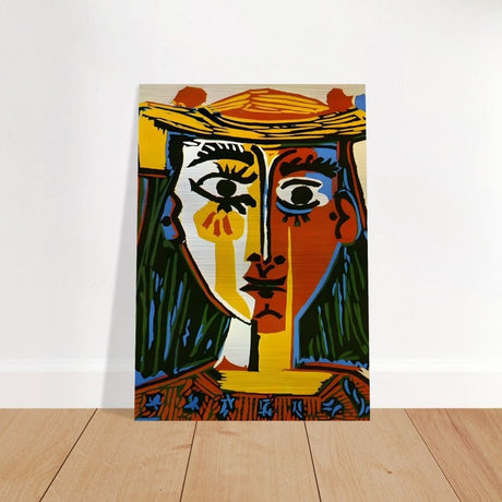 Woman in a Hat by Pablo Picasso 1962 - Brushed Aluminum Print - 70x100 cm / 28x40″ - 