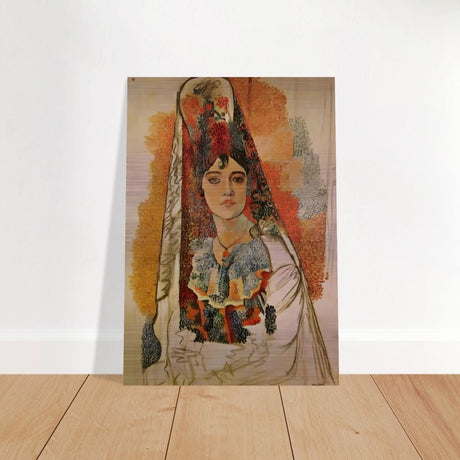 Woman In A Mantilla By Pablo Picasso - Brushed Aluminum Print - 70x100 cm / 28x40″ - 