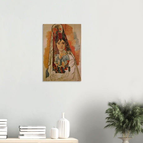 Woman In A Mantilla By Pablo Picasso - Wood Prints - 40x60 cm / 16x24″ - 10 mm