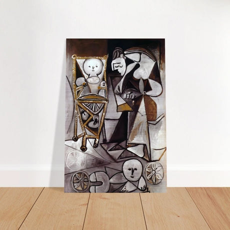 Woman Surrounded by Her Children by Pablo Picasso 1950 - Brushed Aluminum Print - 50x75 cm / 20x30″ - 