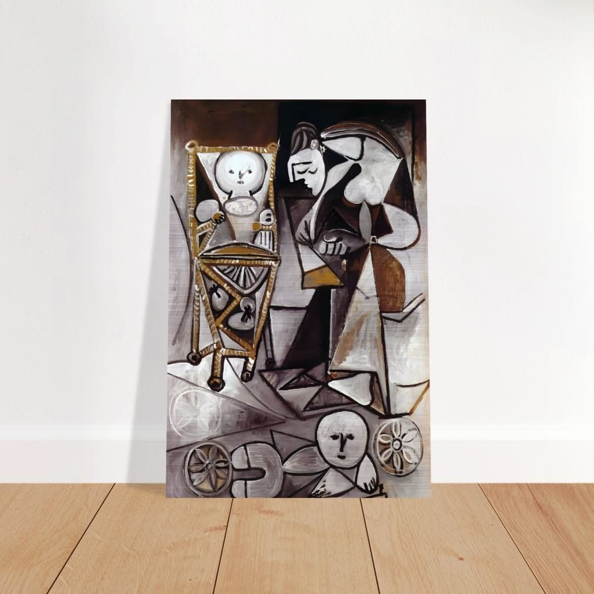 Woman Surrounded by Her Children by Pablo Picasso 1950 - Brushed Aluminum Print - 60x90 cm / 24x36″ - 