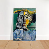 Woman with yellow hat (Jacqueline) by Pablo Picasso - Brushed Aluminum Print - 70x100 cm / 28x40″ - 