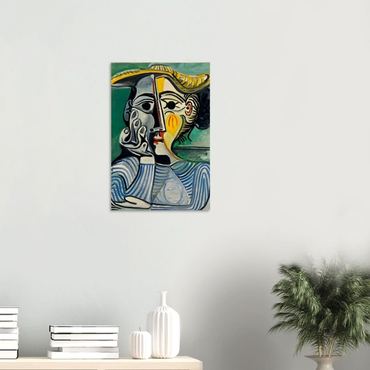 Woman with yellow hat (Jacqueline) by Pablo Picasso - Wood Prints - 40x60 cm / 16x24″ - 20 mm