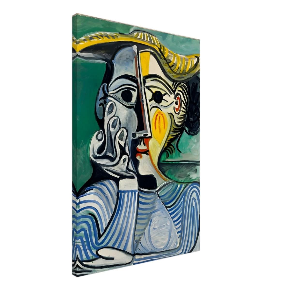 Woman with yellow hat (Jacqueline) by Pablo Picasso - Canvas - 50x75 cm / 20x30″ - Slim