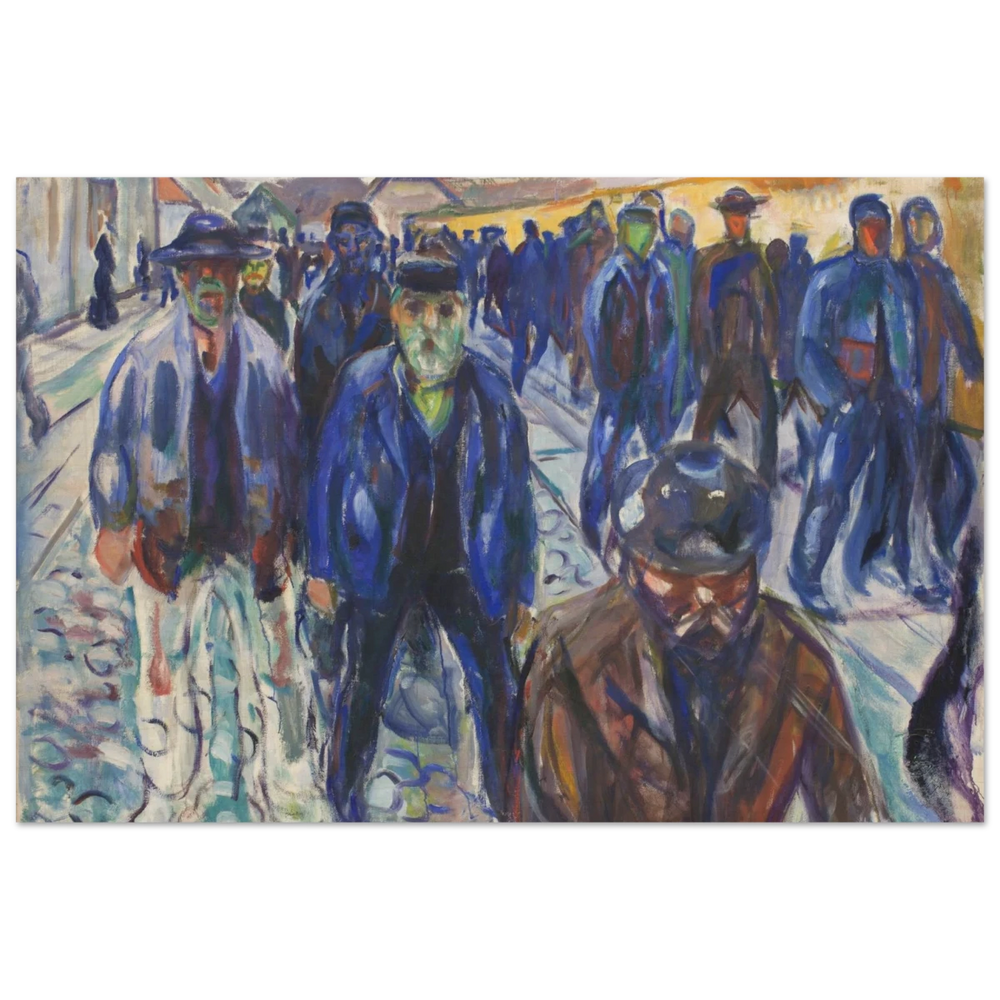 Workers on Their Way Home – Artwork by Edvard Munch| Wall art Print - Wood Prints - 40x60 cm / 16x24″ - 