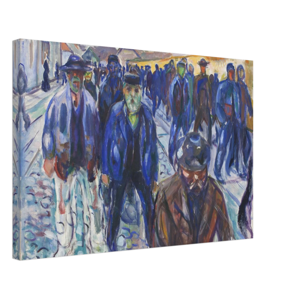 Workers on Their Way Home – Artwork by Edvard Munch| Wall art Print - Canvas - 40x60 cm / 16x24″ - 