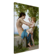 Young Girl Defending Herself against Eros (1825 - 1905) William - Adolphe Bouguereau | Vintage wall art print - Canvas - 60x90 cm / 24x36″ - 