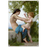Young Girl Defending Herself against Eros (1825 - 1905) William - Adolphe Bouguereau | Vintage wall art print - Acrylic Print - 50x75 cm / 20x30″ - 