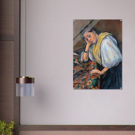 Young Italian Woman at a Table by Paul Cézanne 1895 - Acrylic Print - 70x100 cm / 28x40″ - 