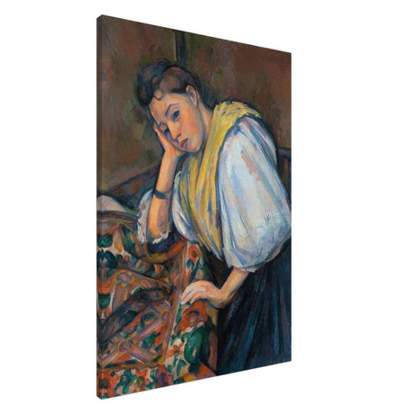 Young Italian Woman at a Table by Paul Cézanne 1895 - Canvas - 70x100 cm / 28x40″ - Slim
