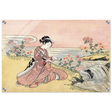 Young Woman Gathering Chrysanthemums by the Stream– Japanese Ukiyo - e Wall Art Print - Acrylic Print - 40x60 cm / 16x24″ - 