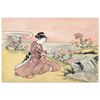 Young Woman Gathering Chrysanthemums by the Stream– Japanese Ukiyo - e Wall Art Print - Fine Art Poster - 60x90 cm / 24x36″ - 